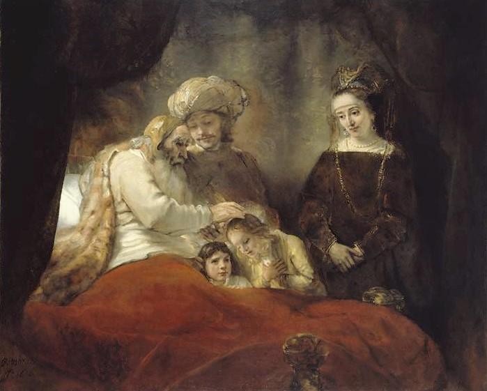 Jacob benit ses deux petits fils ephraim et manasse rembrandt 1606 1669