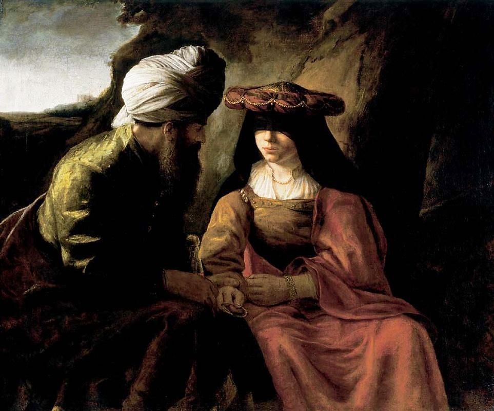 Juda et tamar ecole de rembrandt 1650 1660 salzbourg autriche